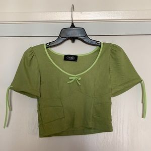 Cider Green “Corset style” Crop Top